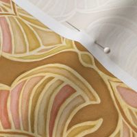 Golden Tan, Caramel and Cream Art Deco Fan - medium