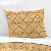 Golden Tan, Caramel and Cream Art Deco Fan - medium