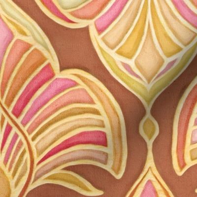 Terracotta, Pink and Gold Art Deco - large