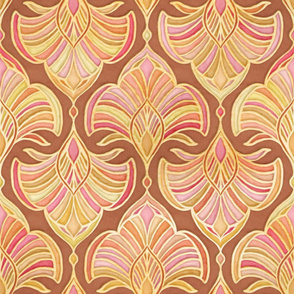 Terracotta, Pink and Gold Art Deco - large