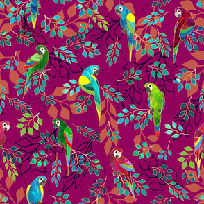 Gilded Macaws on Fuscha by ArtfulFreddy