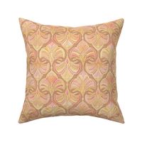 Soft Gilded Art Deco Fans in Peach and Dusty Rose - small