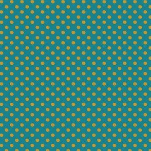 Marjorie Dots - Gold on Teal