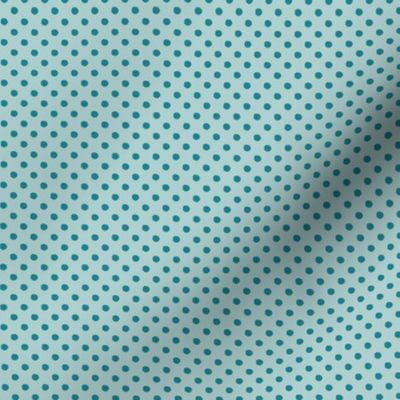 Marjorie Dots - Teal on Light Blue