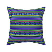 Blue and Green Diamond Serape Saltillo