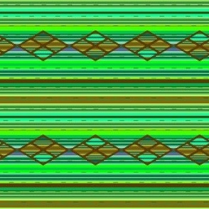 Green and Brown Diamond Serape Saltillo