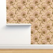 Basic vintage floral | creamy brown