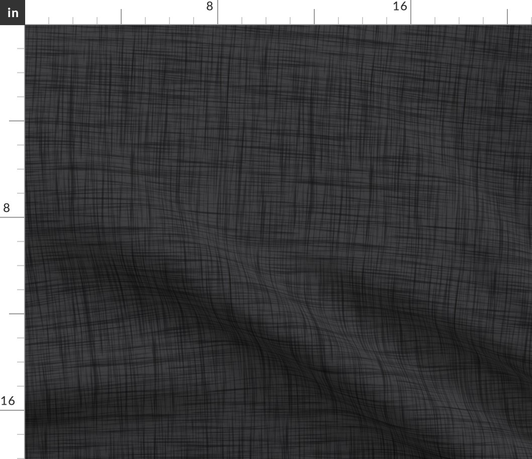 Lilium Charcoal Black Textured Solid - Faux Linen Texture