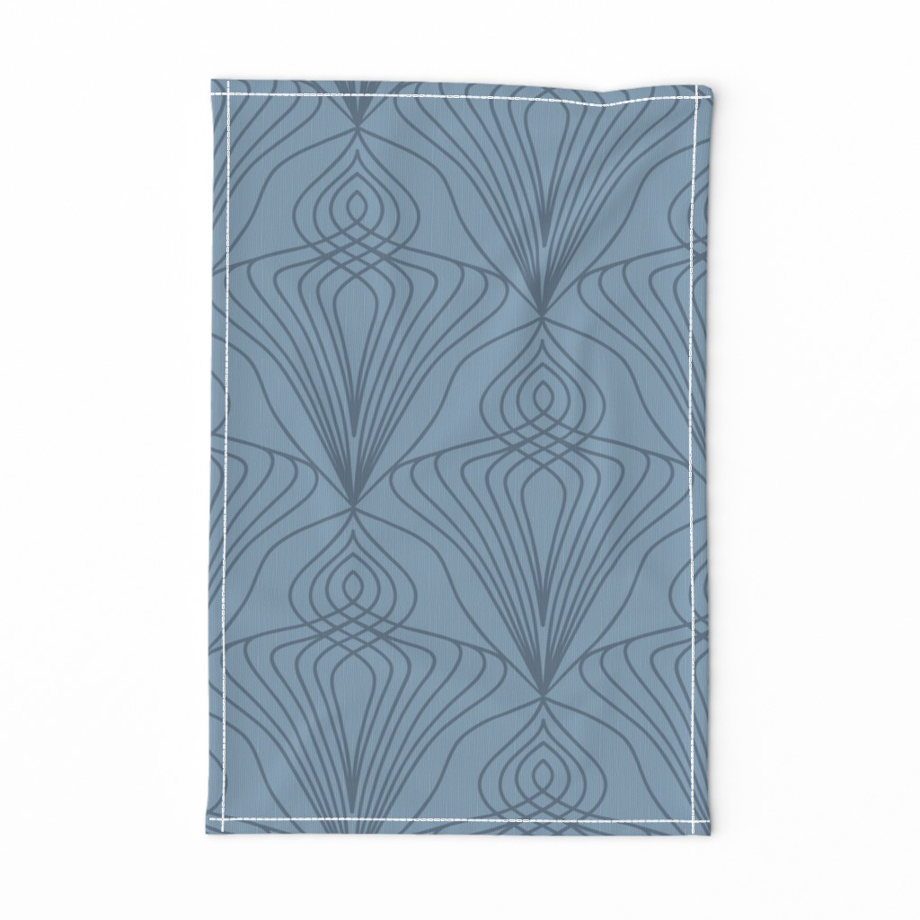 Art Nouveau diamond wallpaper scale in stone blue by Pippa Shaw