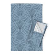 Art Nouveau diamond wallpaper scale in stone blue by Pippa Shaw