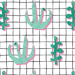 Pop Art Plants On A Grid