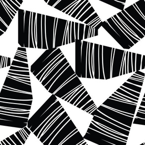 Abstract Black And White Shapes Collage