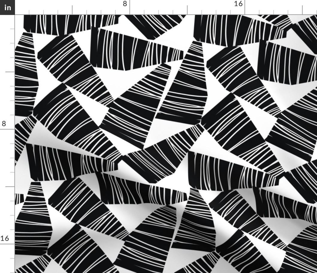 Abstract Black And White Shapes Collage