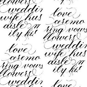 Black Wedding Calligraphy Word Collage