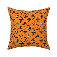 witches hat fabric - halloween fabric - orange