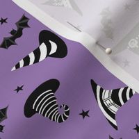 witches hat fabric - halloween fabric - light purple