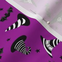 witches hat fabric - halloween fabric - purple