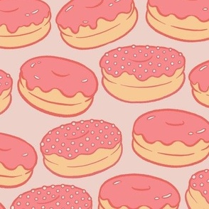 Pink Glazed and Sprinkled Doughnuts on Blush - Large