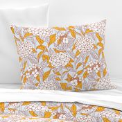 Golden leaf hydrangeas pattern