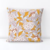 Golden leaf hydrangeas pattern