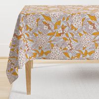 Golden leaf hydrangeas pattern