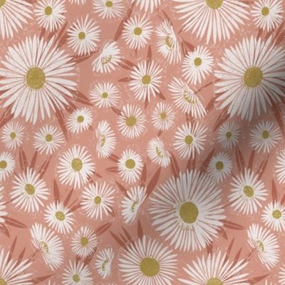 daisy pattern fabric - almond