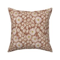 daisy pattern fabric - brown