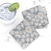 daisy pattern fabric - dusty blue