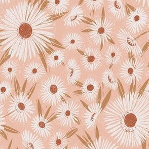 daisy pattern fabric - dusty pink