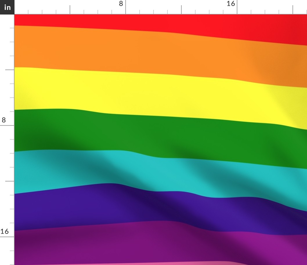 LGBT Eight Rainbow 3" Stripes - Extra Large
