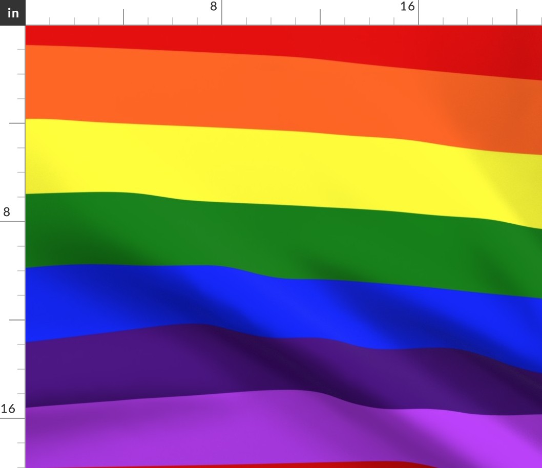 LGBT Seven Rainbow 3" Stripes - Extra Large