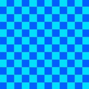 Blue & Aqua Checkered  - 1/2”