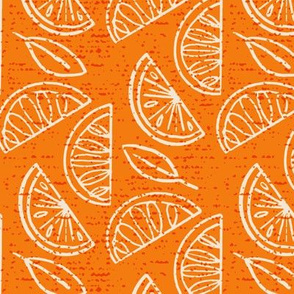 Lemon Slices and Leaves ~ Orange