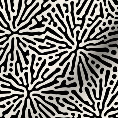 Black and White Coral Ocean Beach Coral Pattern, Nautical Beach Pattern