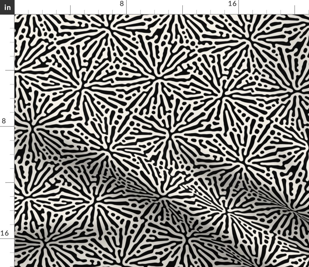 Black and White Coral Ocean Beach Coral Pattern, Nautical Beach Pattern