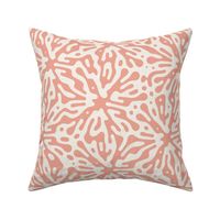 Coral and Off White Coral Ocean Beach Coral Pattern, Nautical Beach Pattern