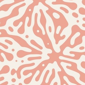 Coral and Off White Coral Ocean Beach Coral Pattern, Nautical Beach Pattern