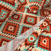 Boho geometric colorful kilim Aztec diamonds autumn