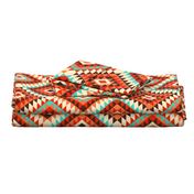 Boho geometric colorful kilim Aztec diamonds autumn