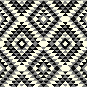 Kilim diamonds black gray boho geometrics Aztec