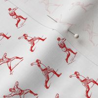Red Vintage Baseball Players (Mini Scale)