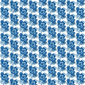 Butterfly Flower Navy Sky White