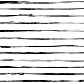 watercolor stripes - coastal collection - stripes wallpaper - black and white - LAD20