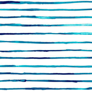 watercolor stripes - coastal collection - stripes wallpaper - teal - LAD20