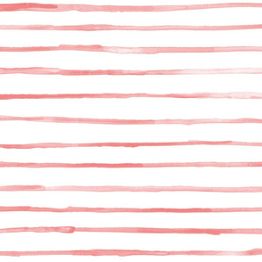 watercolor stripes - coastal collection - stripes wallpaper - coral - LAD20