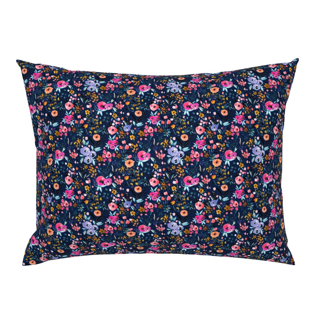 Anali floral pinks on navy