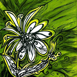 Green and Gold Flower Power