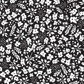 Ditsy Floral - Black and White