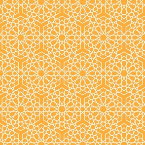 Lace Islamic geometrics marigold yellow