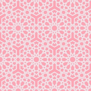Vintage Islamic lace geometrics pastel pink